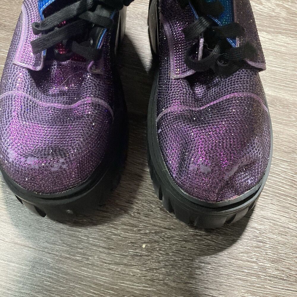 Dolls Kill Club Rainbow Glitter Boots Womens 11 - Picture 4 of 11